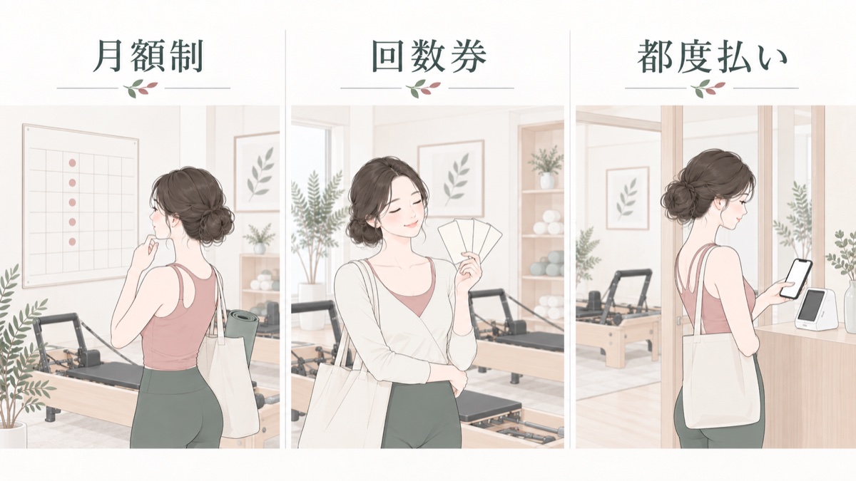 ピラティスの通い方3種|月額制・回数券・都度払い